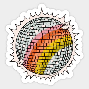 Rainbow Disco Ball Sticker